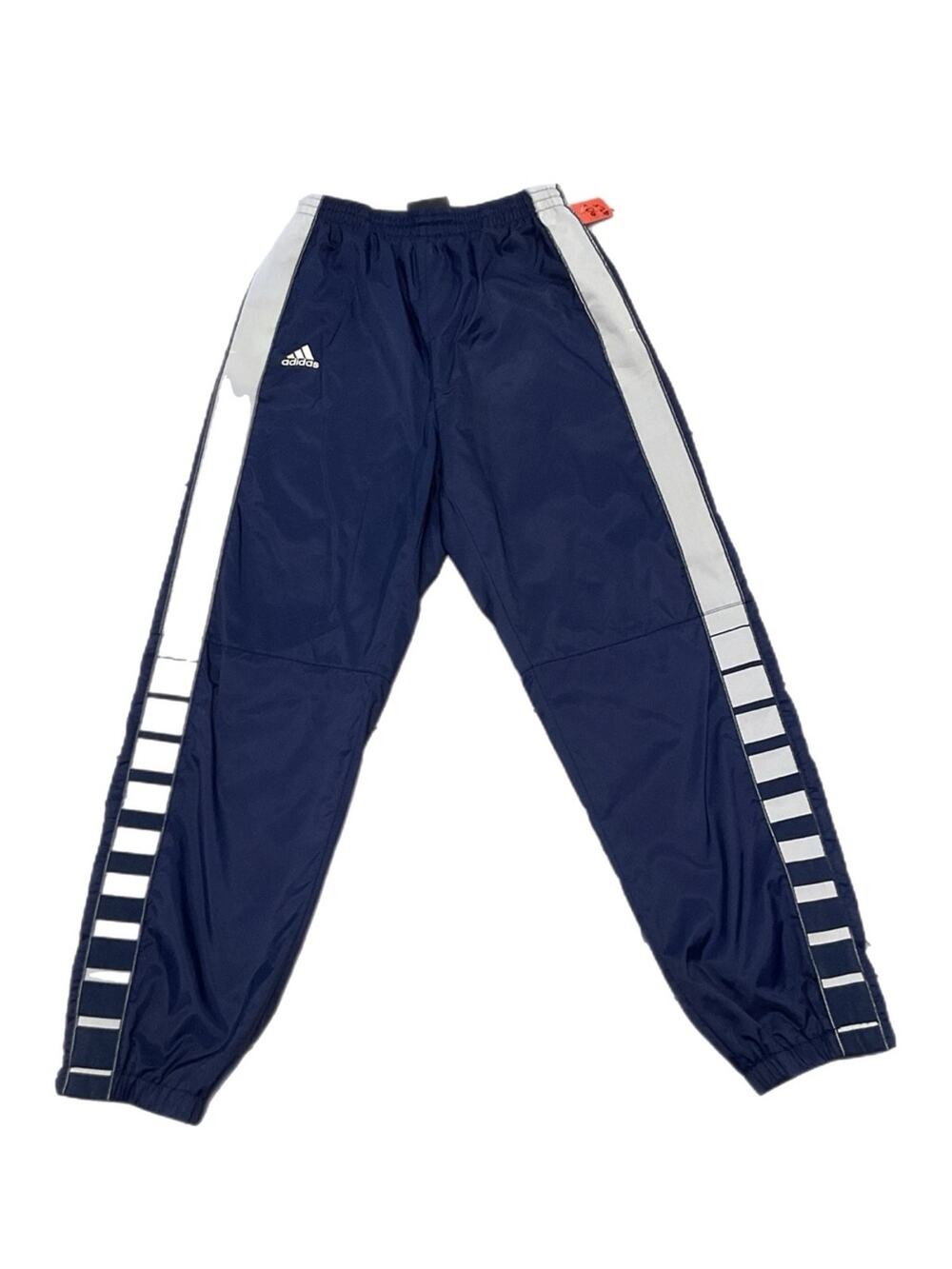 90’s Y2K Adidas Navy Blue Striped Nylon Track Pants
